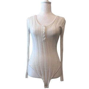 Missguided White Long Sleeve BodySuit